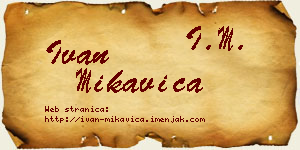 Ivan Mikavica vizit kartica